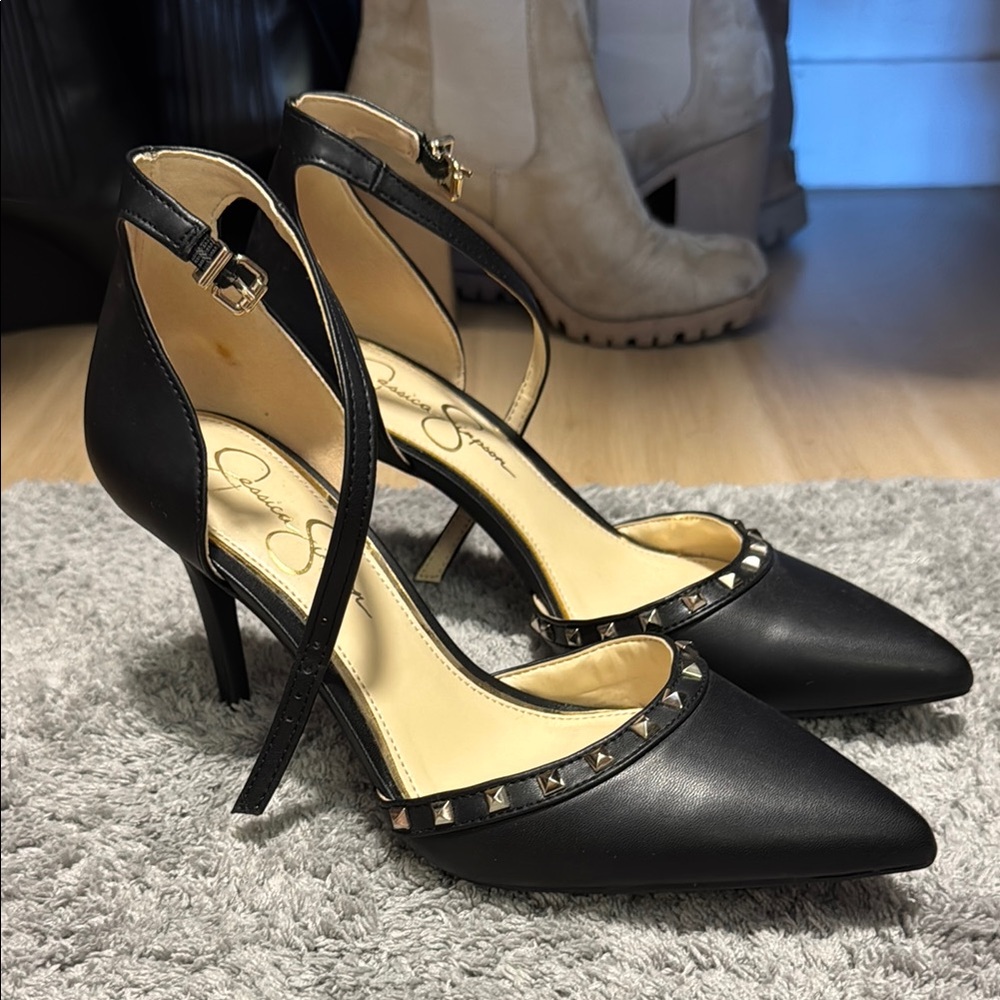 Jessica Simpson Black Studded Heels